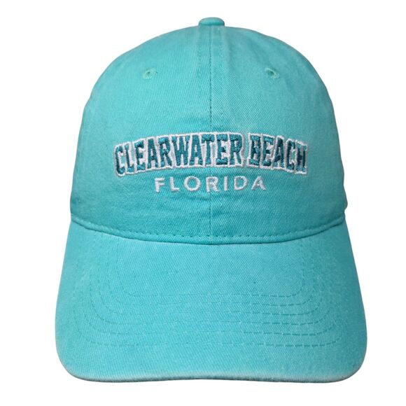 Clearwater Beach Florida Strapback Hat Blue OSFM Embroidered 6 Panel - Picture 1 of 7